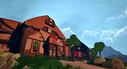 谷底の村　赤い屋根の記憶 © タラコおにぎり