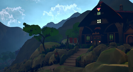 谷底の村　隠れ家の谷 © タラコおにぎり