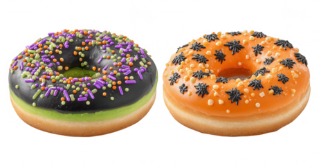Halloween Spooky Decorative Donuts Bread on Transparent Background