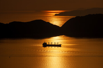 太華山から望む周南の夕景