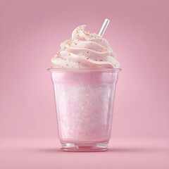 Pink Sparkly Milkshake, isolated on transparent background