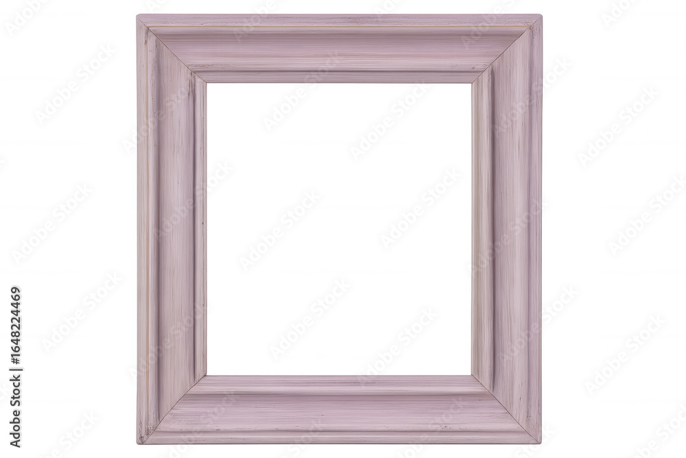Aufkleber pink wooden picture frame isolated on transparent background, creating a customizable template for d