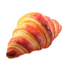 Golden Croissant, isolated on transparent background
