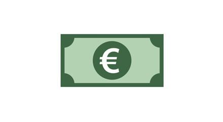Euro banknote isolated on white background, financial symbol for money, wealth, and business