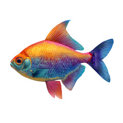 Rainbow Fish, isolated on transparent background