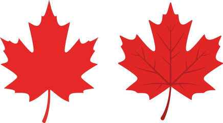 Red maple leaves illustration, Canada symbol, design element