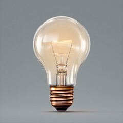 Vintage light bulb, isolated on transparent background