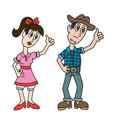  Man and woman couple giving a thumbs up