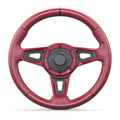 Red Racing Steering Wheel, isolated on transparent background