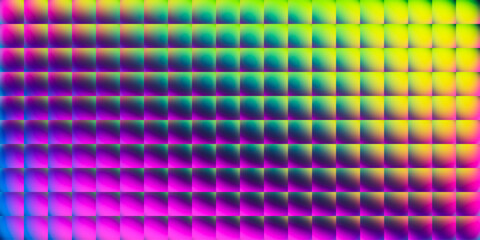 Fototapeta premium Rainbow glass tile pattern background filled with luminous gradients and shifting hues. Abstract digital surface with vivid color flow and hypnotic geometric rhythm. Futuristic colorful light matrix