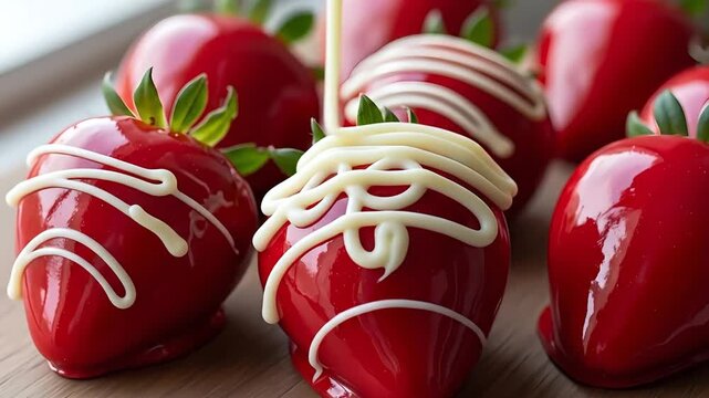 Morango do amor - Strawberry of Love with Creative Negative Space &ndash; Gourmet Brazilian Dessert, Copy space, space for text
