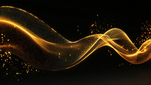 Golden Black Wave Abstract Background
