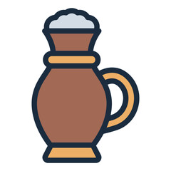 ayran drink filled line icon served cold in turkish restaurant