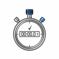 vector of a classic stopwatch with a digital display, perfect for timing, sports, race, deadlines, productivity, or speed concepts.