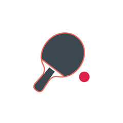 vector of a table tennis paddle and ball, perfect for ping-pong sports, indoor recreation, hobby, or active leisure activities.
