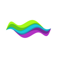vector of an abstract colorful wave with multiple layers, representing fluidity and dynamic motion.