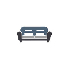 vector of a comfortable two-seater sofa or couch, suitable for living room interiors and relaxation.