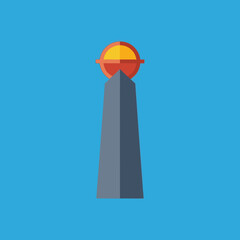 vector of a tall obelisk monument with a sphere on top, possibly representing a landmark or memorial.