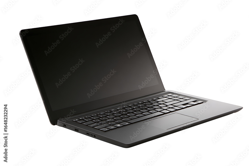 Aufkleber sleek and modern laptop with open screen on isolated background for technology and business concepts