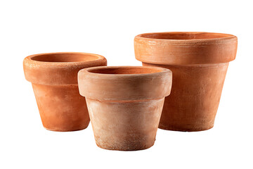 Terracotta pots in various sizes for gardening, plant display, and home decor with natural earthy tones