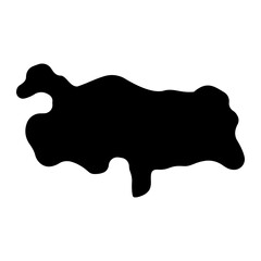 turkey map glyph icon showing country border shape