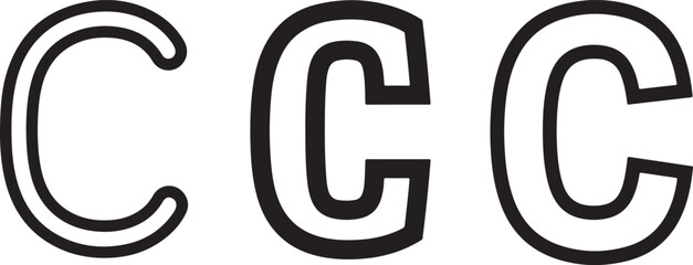 Triple C Logo Design Vector Illustration