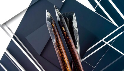 Abstract background with three pointed objects