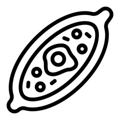 turkish pide outline icon served at bakery or restaurant