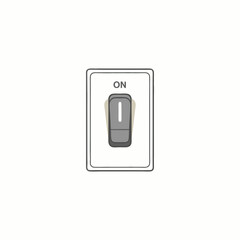 vector of a simple light switch in the "ON" position, representing control, activation, and electrical power.