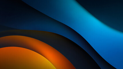 Curved Blue Orange Abstract Smooth Waves