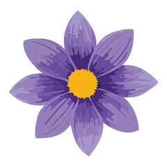 Simple watercolor-style illustration of a purple pansy flower
