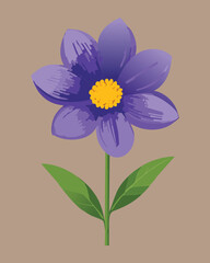 Elegant illustration of a single dahlia with soft petal