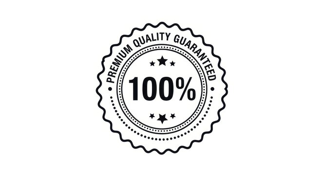 100% Premium Quality Guaranteed vintage stamp seal icon isolated on white background