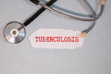 Medical Concept-Tuberculosis word written on white paper