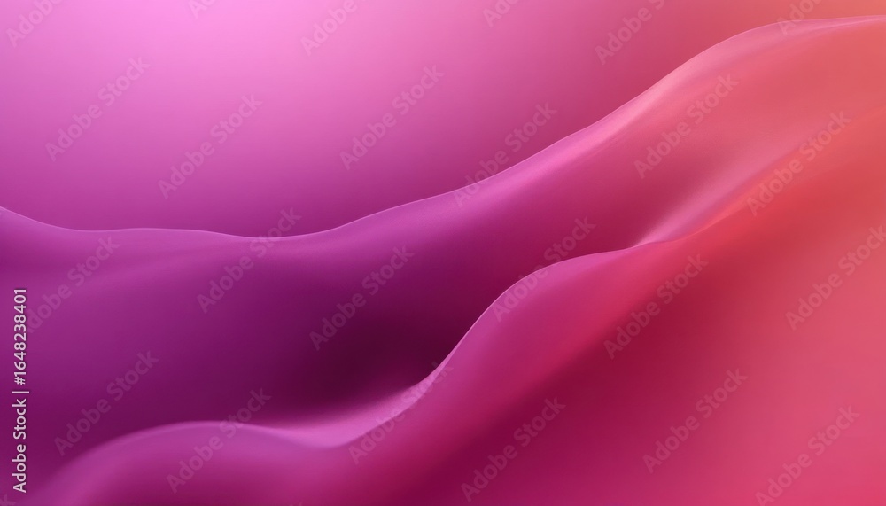 Poster smooth flowing shapes with gradient shading in shades of purple and pink creating a soft, abstract l