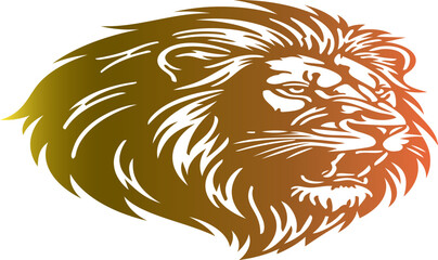 lion roar vector illustration. suitable for logo design, tattoo, mascot.