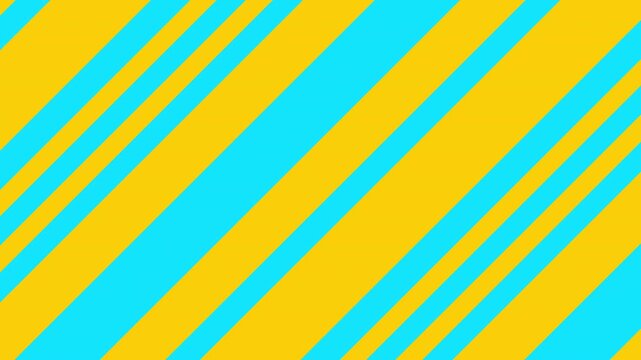 Bright Yellow and Cyan Diagonal Stripes Seamless Transition Animation with Alpha Channel