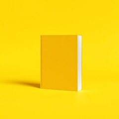 Blank yellow hardcover book  mockup on yellow background book mockup blank template isolated book professional presentation blank empty  creative composition versatile use  professional lig