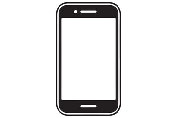 Modern smartphone silhouette vector icon isolated on white background
