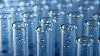 Water Droplets on Cold Laboratory Equipment in Clear Test Tubes