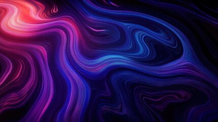 Obraz premium Abstract swirling patterns of vibrant pink, purple, and blue creating an energetic and dynamic visual flow on a dark background