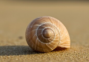 Discover serenity with this stunning seashell on golden sand, perfect for adding a touch of coastal calm to your next creative project or design