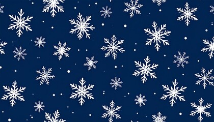 Winter Snowflake Pattern on Dark Blue Background Japanese pattern