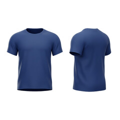 A stylish navy blue t-shirt mockup showcasing front and back views perfect for apparel design and product presentations.