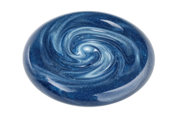 Cosmic orb, swirling blue galaxy within a sphere