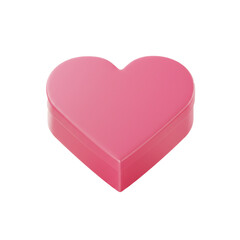 A glossy pink heart shaped box presents a symbol of affection perfect for gifting or representing love and romance.