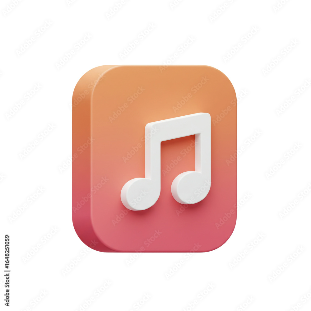 Poster a stylized musical note icon in a gradient color scheme represents sound and audio in a modern digit