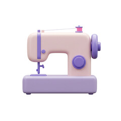 A pastel-colored sewing machine illustration showcasing a simplified and charming representation of a crafting tool ready for creative projects.