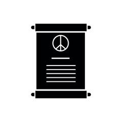 Treaty Icon. Certificate,  Agreement  Symbol - Vector.