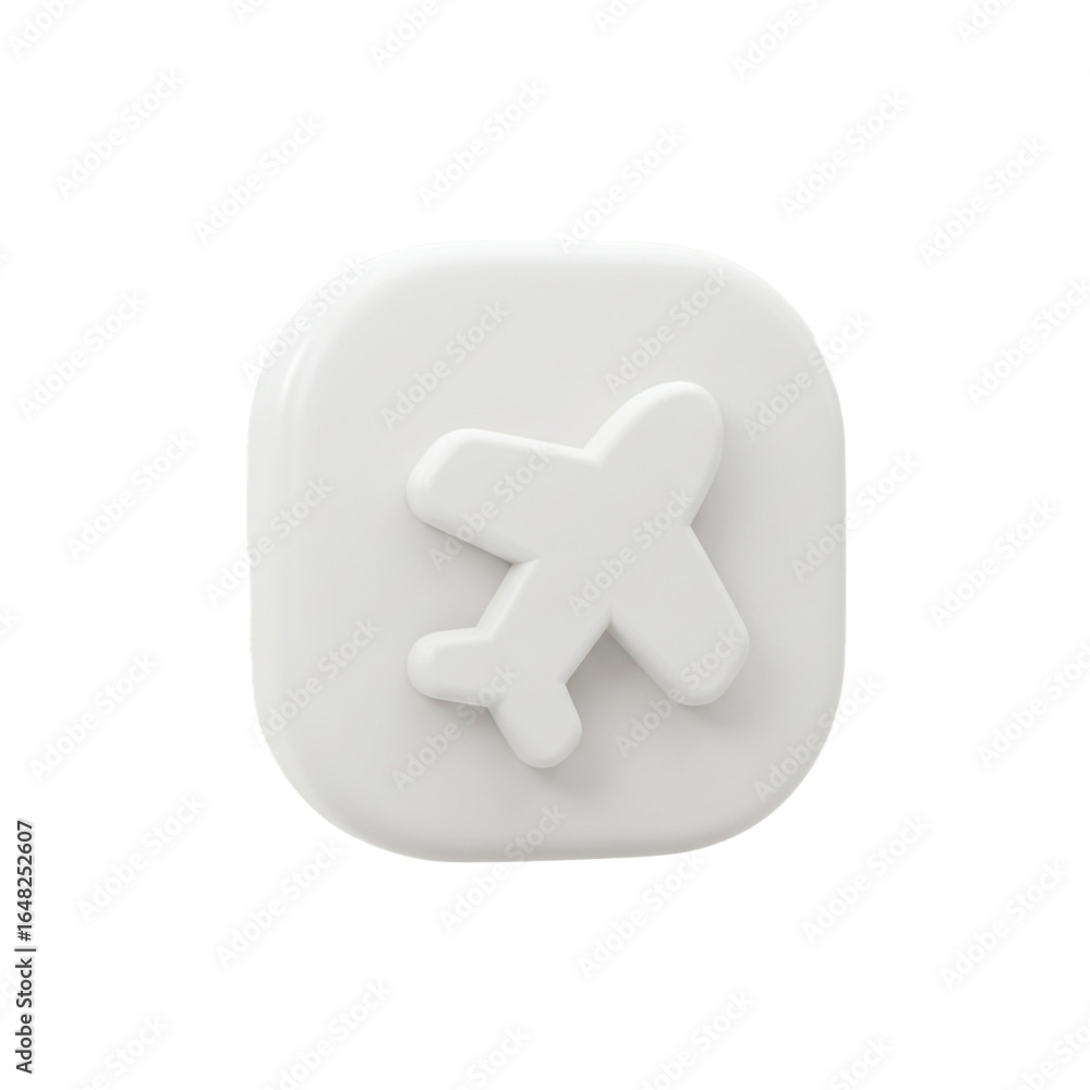 Fototapete A smooth rendering of an airplane icon inside a rounded square shape suggesting travel and flight concepts.